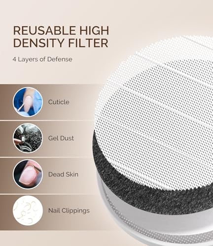 Portable Nail Dust Collector HPro Pink for DIY Gel Polish Removal