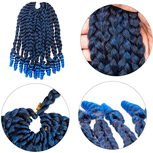 10 Inch Blue Goddess Box Braid Crochet Hair 7 Packs Ombre Synthetic Extensions