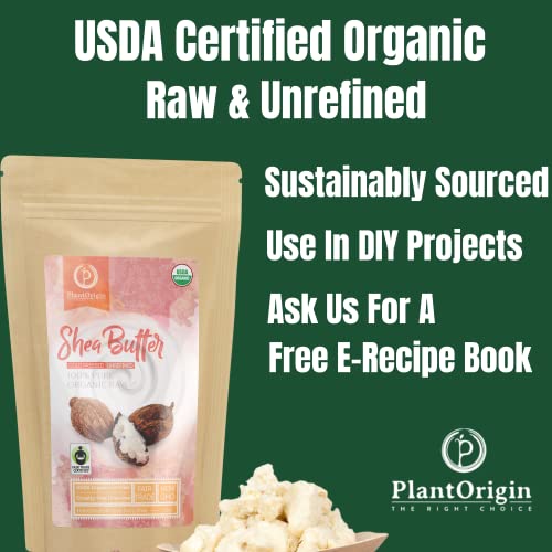 Organic Raw Shea Butter 1 lb for Skin, Hair & DIY Projects