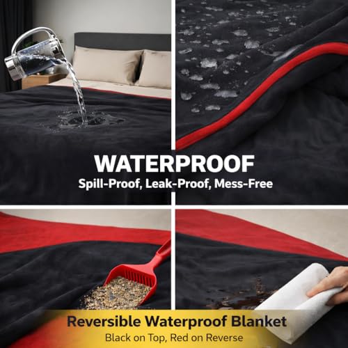 Velvet Red Queen Waterproof Blanket – Stain-Proof Spill-Proof Flannel Bed & Couch Protector