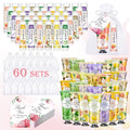 60 Pack Hand Cream and Lip Balm Bulk Gift Sets with Thank You Cards & Organza Bags – Assorted Scents