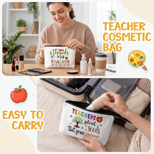 Teacher Appreciation Makeup Bags Gift Bulk - Teacher Theme, 40 Pcs, Zipper Pencil Cases for Teachers