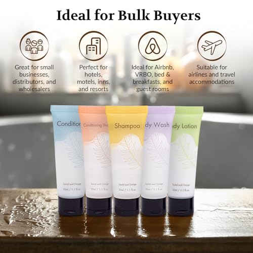 Travel Size 2-in-1 Shampoo & Conditioner Set 100 Pack - Individually Sealed, TSA Approved, Hotel Toiletries