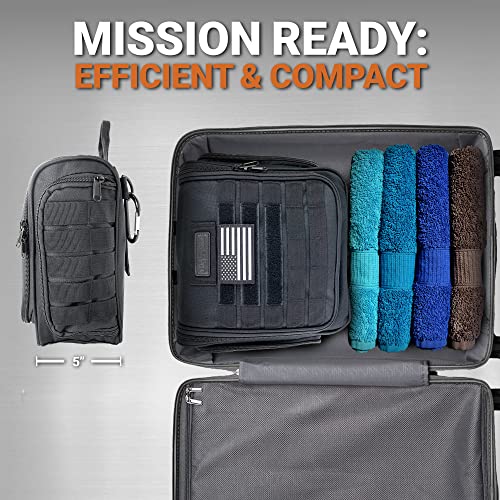 Chef Sac Tactical Travel Toiletry Bag with 12 Compartments, Hanging Organizer, MOLLE Webbing, Heavy Duty Zippers