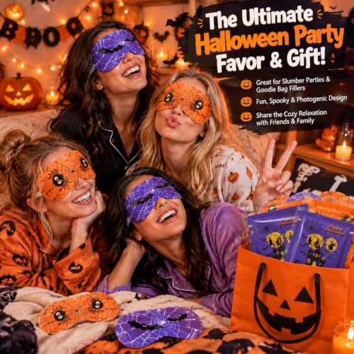 Bonuci Halloween 60 Pcs Self-Heating Steam Eye Masks (Lavender/Chamomile) Bulk – 30 Packs