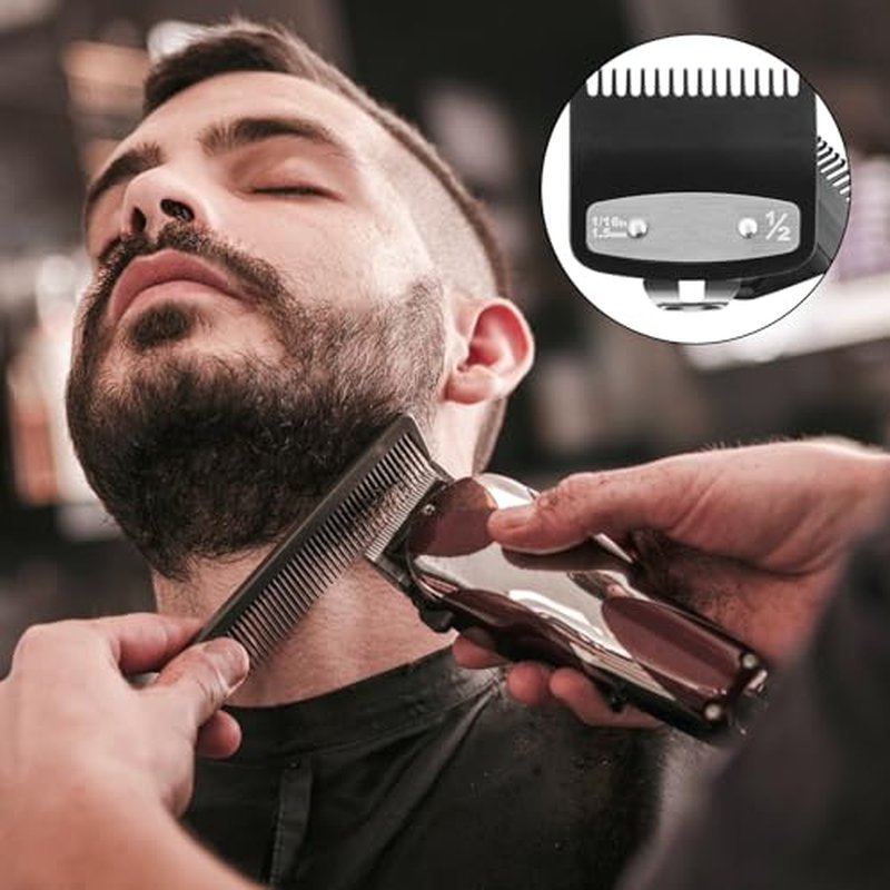 2 Pack Replacement for Wahl Clipper Guards Set Compatible with wahl 1/2 clipper guards,Metal Guide Comb Attachment 1/16" (1.5 mm), for Barbers and Stylists,Black