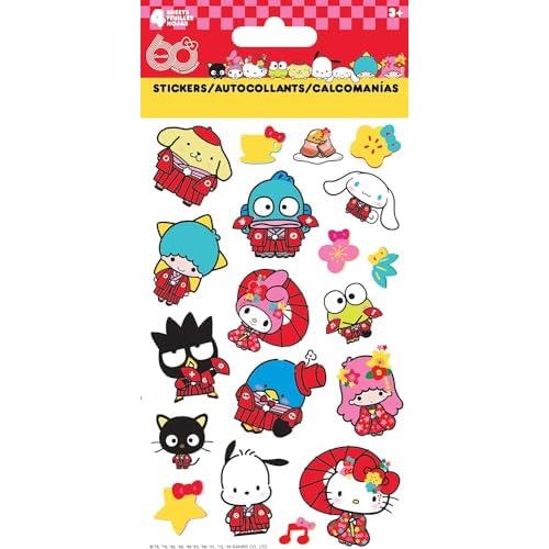 Hello Kitty Nail Art Sticker Set - 36 Pc Accessory Bundle of Stick-On Nails for Birthday Supplies, with Stickers and More | for Girls and Kids