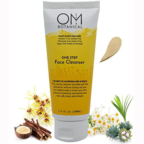 OM Botanical All-in-One Gentle Face Cleanser & Exfoliator - Hydrating Vegan Formula