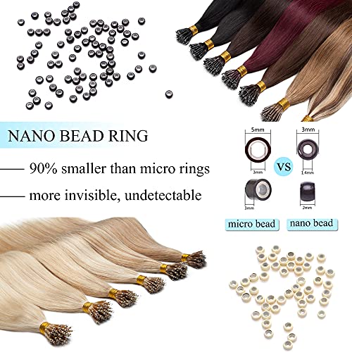 SEGO Nano Tip Hair Extensions 16 Inch Golden Brown & Bleach Blonde, 50g Pack