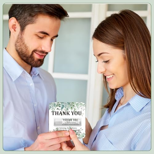 30 Pack Employee Appreciation Gift Lip Balms Bulk Staff Teacher Team Volunteer Thank You Gift Nurse Volunteers Appreciation Party Favor for Women Men Coworkers(Leaf,Green White)