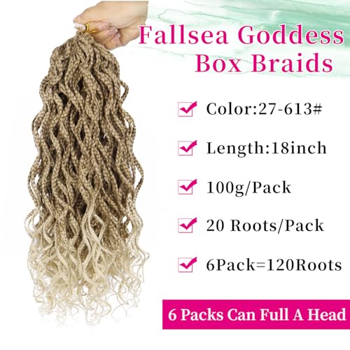 Fallsea 18 Inch Blonde 27/613 Short Curly Crochet Hair - Pack of 6 for Black Women