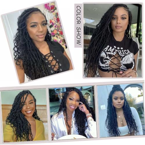 30 Inch Faux Locs Crochet Hair - 8 Packs Curly Ends Boho Dreads for Women - Variation of THIS listing