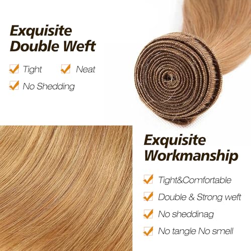 iJoy Honey Blonde Straight Human Hair Bundles 16 Inch - Virgin Brazilian Remy