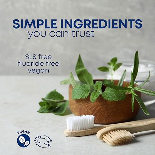 Kiss My Face Triple Action Herbal Mint Toothpaste Gel 6 Pack - Natural Whitening & Tartar Control, Fluoride-Free