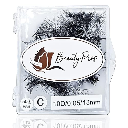 Professional Lash Extension Kit ? Faux Mink Bundle 500 Lash Fans (8-17mm)- Premade Loose Fans base (0.05mm & 0.07mm) -Volume Lash Extensions Multiple Selection -Black (9D D Curl Wispy 13mm)