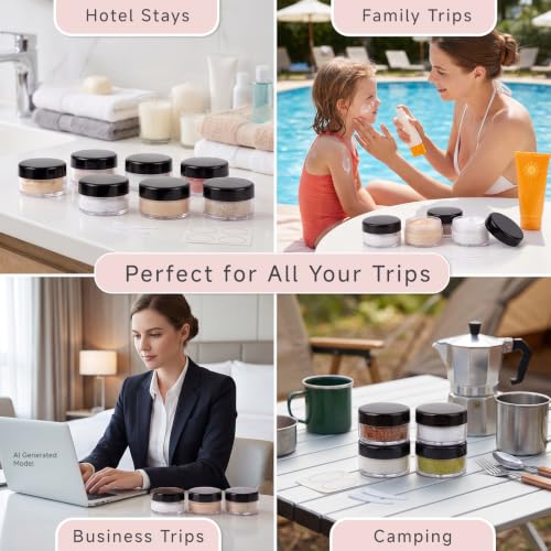 3 Gram Sample Containers with Lids, 200 Count, Black Lid