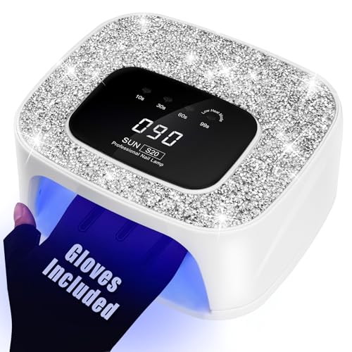 Silver UV LED Nail Lamp Dryer for Gel Nails 268W with Touch Screen & Sensor