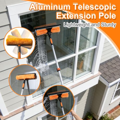 30FT Window Washing Kit with Telescopic Extension Pole and Squeegee - Variations 5-24FT