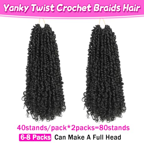 Pre-Twisted Crochet Hair 12 Inch Fluffy Spring Twist for Black Women - 2 Pack