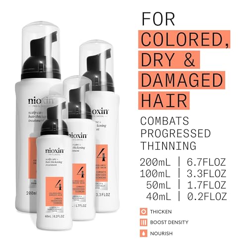 Nioxin System 4 Hair Thickening Treatment 3.3 Fl Oz - For Color-Treated Damaged Hair & Thinning - Pack of 1