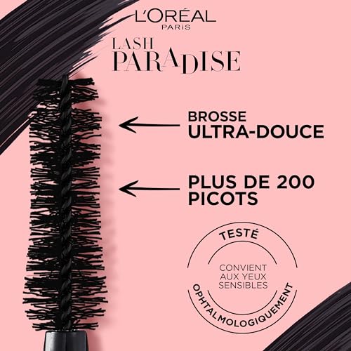 L'Oreal Paris Paradise Waterproof Mascara 6.4ml - Black, Feather-Soft Brush, Enriched with Castor Oil - Variation of THIS listing