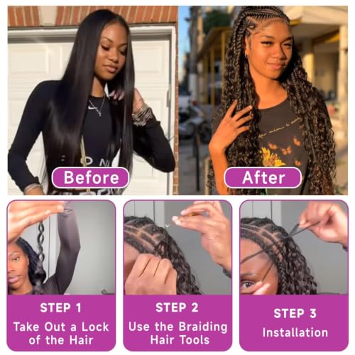 Topnormantic Gray Human Braiding Hair - 18 Inch Deep Wave Salt & Pepper Natural Extensions