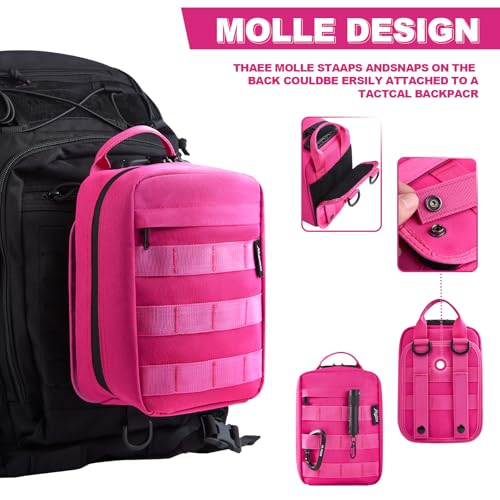Small Storage Bag with Combination Lock, Travel Medicine Lock Box, Carbon Lined Tactical EDC Molle Bag Pouch, Money Cosmetic Organizer, Great Christmas Gifts for Women