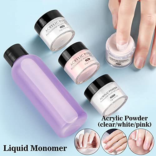 Acrylic Nail Kit for Beginners with Practice Hand & Drill - Gift Set