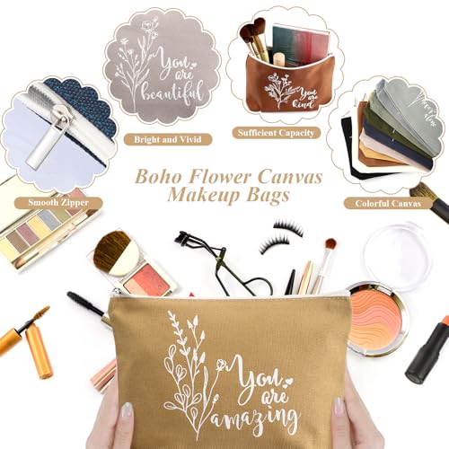 Sieral Aesthetics 20Pcs Canvas Makeup Bags & Keychains Set – Gift Bulk, Women