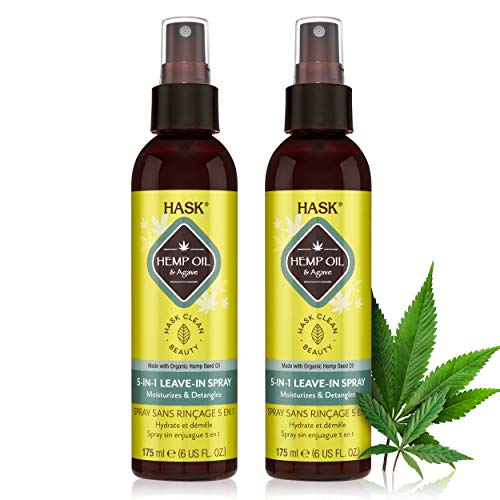 HASK Leave-In Conditioner Spray Set - 2 Pack for Nourished, Frizz-Free Hair with Hemp Oil