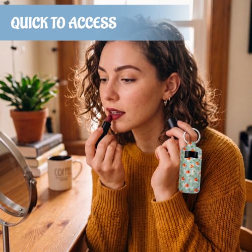 Floral Lipstick Holder Keychain with Lip Gloss Sleeve - 40 Pcs