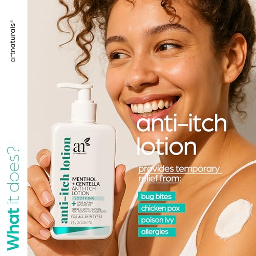 Artnaturals Anti-Itch Lotion with Menthol & Centella ? Soothing Relief for Bug Bites & Minor Skin Irritations ? Fast-Absorbing, Non-Greasy Hydrating Lotion ? 8 fl oz (2-Pack)