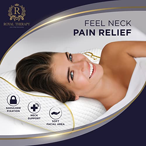 Queen Memory Foam Cervical Pillow for Neck Pain Relief 24x14x5 Inches - Contour Support