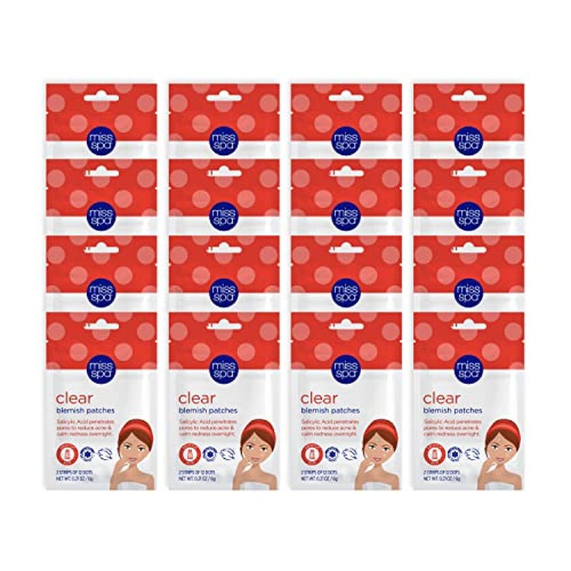 Miss Spa Clear Blemish Patches, Acne Dots, Pimple Patches For Face, Reduce Acne & Calm Redness, Invisible Spot Treatment, Dermatologist Tested,16 pack