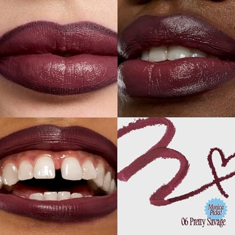 fwee Long Lasting Dual Coloring Stick Lip Liner, Pretty Savage | All-in-one dual stick, Satin Finish | Smooth glide, Smudge-proof, Highly Pigmented, Purple | 1.2g (06 Pretty Savage)