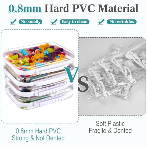 Clear Zipper Case Set with Handle - 9.8 x 7.9 x 2 Inches - White, 4 Pack