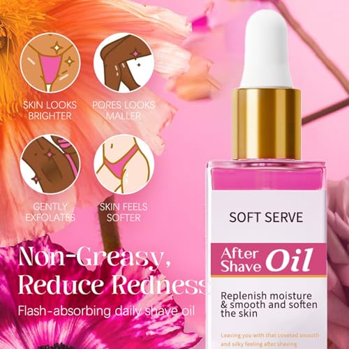 Strawberry Vanilla After Shave Oil, Soothing and Moisturizing, Prevents Ingrown Hair and Razor Burn, Natural Extracts, Fast Absorption, Irritation-Free Skin for Daily Use