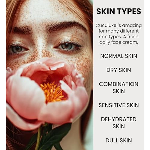 Beesaluxe Cuculuxe Daily Dew Facial Moisturizer ? Hydrating Face Cream with Cucumber, Hyaluronic Acid & Aloe ? Gentle Daily Moisturizer for Sensitive Skin