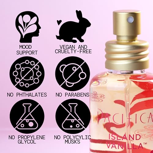Pacifica Island Vanilla Perfume ? Clean Vanilla Fragrance for Women - Warm Tropical Aroma - Long-Lasting Clean Beauty Non Toxic Scent, Vegan & Cruelty-Free, 1 oz Travel-Friendly Spray