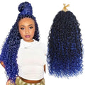 24 Inch Blue Goddess Locs Crochet Hair - Boho Faux Locs for Black Women, 8 Packs