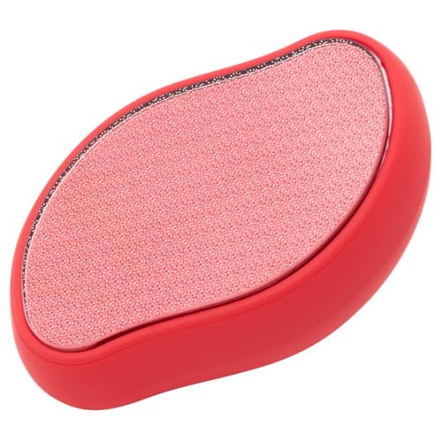 Glass Slippers Foot File - Ultra-Patterned Glass Callus Remover - Red - Ergonomic Design for Wet or Dry Skin