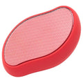 Glass Slippers Foot File - Ultra-Patterned Glass Callus Remover - Red - Ergonomic Design for Wet or Dry Skin