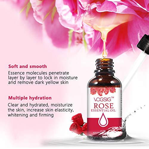 Rose Essential Oil 30ml - Aromatherapy, Skin Moisturizing, Anti-Aging, Reduce Pigmentation, Quickly Absorbed