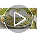 Lemons Bone China Dinnerware Set - Service for 4, Includes Plates & Mugs