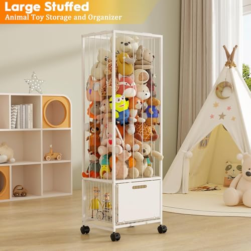 Large Metal Stuffed Animal Storage Zoo Organizer for Kids Playroom