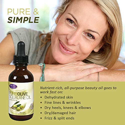 Olive Squalane Oil - Lightweight Facial Moisturizer for Dry Skin, 2oz