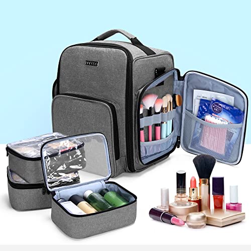 Gray Nail Polish Organizer Holds 72 Bottles Travel Case with Removable Compartments