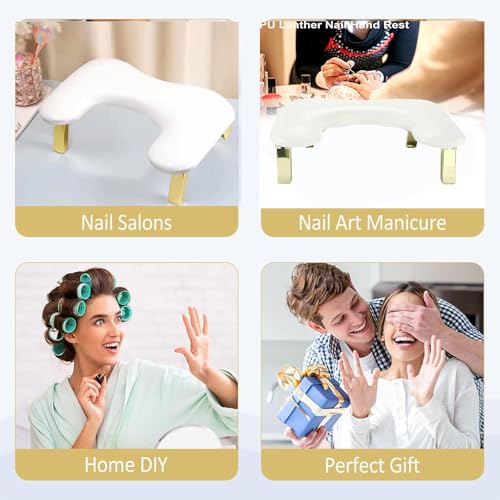Foldable Nail Arm Rest with PU Leather Cushion - Manicure & Nail Tech Hand Support