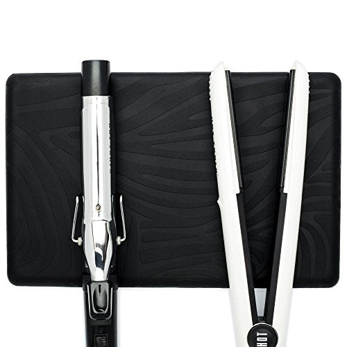 Heat Resistant Hair Styling Tool Mat 2 Pack - Silicone Surface Guard for Flat Iron Curling Iron