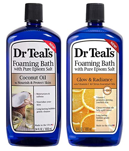 Foaming Bath Gift Set with Epsom Salt - Nourish & Protect Coconut Oil & Radiance Vitamin C